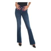 Liu Jo Bell-bottom Denim Jeans med Elastisk Midja Blue, Dam