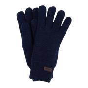 Barbour Mjuka stickade handskar med ribbstickade muddar Blue, Unisex