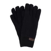 Barbour Mjuka stickade handskar med ribbstickade muddar Black, Unisex