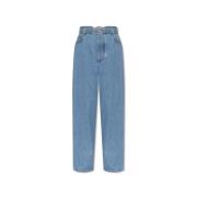 Bottega Veneta Breda jeans med V-formad söm Blue, Dam