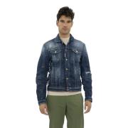 Dsquared2 Slim-Fit Paint Splash Jeansjacka Blue, Herr