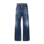 Dsquared2 Blå high waist wide-leg ikon jeans Blue, Dam
