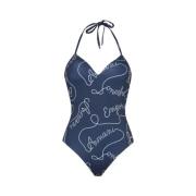 Emporio Armani Stilfull helkroppsbadkläder Blue, Dam