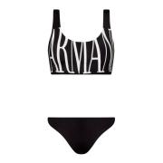 Emporio Armani Bikini set med logotryck Black, Dam