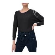 Guess Sweater med Strassdekorerad Axel - Guess Jeans Black, Dam