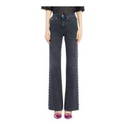 John Richmond Studded Side Wide Jeans Black, Dam