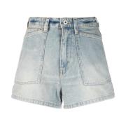 Kenzo Högmidjade Denim Shorts Blue, Dam