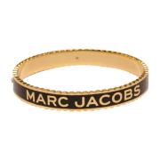 Marc Jacobs Snygg Metallarmband med Ikoniskt Logotyp Black, Dam