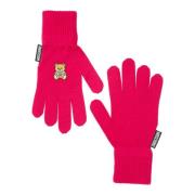 Moschino Ull Teddybjörn Handskar Pink, Dam