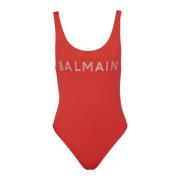 Balmain logo baddräkt Red, Dam