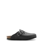 Birkenstock Boston Oiled Leather Träskor Black, Dam