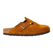 Birkenstock Suede Läder Boston Mule Brown, Herr