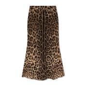 Dolce & Gabbana Leopardmönstrad kjol Brown, Dam