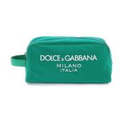 Dolce & Gabbana Gummerad Logo Beauty Case Green, Herr