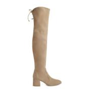 Stuart Weitzman Flareland Over-Knä Stövel Beige, Dam