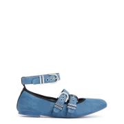 Stuart Weitzman Maverick Ballet Flat Blue, Dam