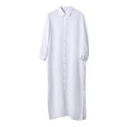 120% Lino Shirt Dresses White, Dam