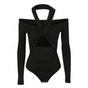Alexander McQueen Lyxig Twist Cutout Bodysuit Black, Dam