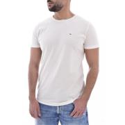 Tommy Jeans Broderad Logotyp T-shirt i vitt White, Herr
