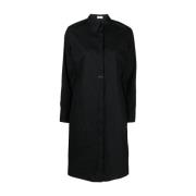 Brunello Cucinelli Elegant Svart Bomullsskjortklänning Black, Dam
