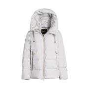 Moorer Quiltad Peacoat med Vattentät Membran White, Dam