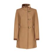 Fay Elegant Beige Ullblandad Kappa Beige, Dam