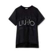 Liu Jo Edgy Texttryck T-Shirt Black, Dam