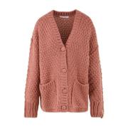 Mar De Margaritas Rosa Cardigan Sweaters Pink, Dam