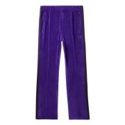 Needles Velour Lila Bomullsblandade Sportbyxor Purple, Herr