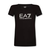 Emporio Armani EA7 T-shirt med logotyp Black, Dam