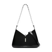 Givenchy Svart läder V-Cut väska med signatur 4G-motiv och G Cube-kedj...