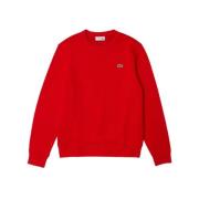 Lacoste Bomullsblandning fleece tröja Red, Herr