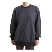 Dolce & Gabbana Mörkgrå Bomull Crew Neck Sweater Gray, Dam