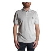 Brunello Cucinelli Grå Polo T-Shirt med Broderad Logotyp Gray, Herr