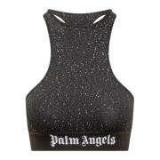 Palm Angels Logo Stickad Top Black, Dam