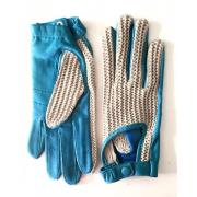 Gaucho Handske fingervantar chrochet Blue, Dam