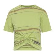 Collina Strada Grön Tie-Dye T-Shirt med Urklippt Framsida Green, Dam