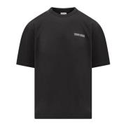 Marcelo Burlon Crewneck T-shirt med Tempera Cross Print Black, Herr