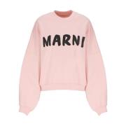 Marni Rosa Bomullssweatshirt med Logotyp Pink, Dam