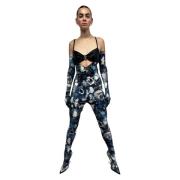 John Richmond Ikonisk Denim Effekt Jumpsuit med Top Multicolor, Dam