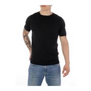 John Smedley Klassisk Vit T-shirt för Män Black, Herr