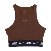 Nike Crop Tape Top - Sportkläder för kvinnor Brown, Dam