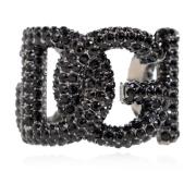 Dolce & Gabbana Logotypformad ring Black, Herr