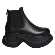 Marni Chelsea-boots i slätt läder med gummisula Black, Dam