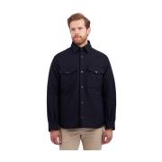 Brooks Brothers Marinblå Ullblandad Overshirt Jacka Blue, Herr