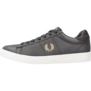 Fred Perry Tumbled Leather Sneakers Gray, Herr