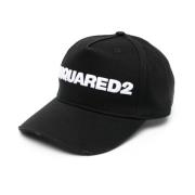 Dsquared2 Svart dambasebollhatt med sliteffekt Black, Dam