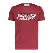 Iceberg T-Shirt med Logo Print Red, Herr