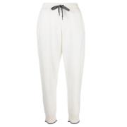 Brunello Cucinelli Vita Cashmere Track Pants White, Dam