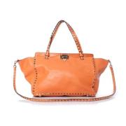 Valentino Vintage Pre-owned Rockstud Trapeze tote Orange, Dam